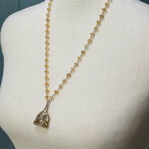Citrine Rosary Chain Necklace